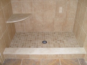 shower ledge of shower pan