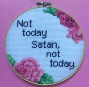not today satan needlepoint
