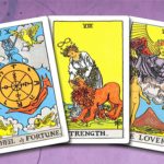 tarot 3 cards on purple